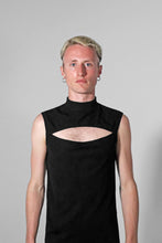 Load image into Gallery viewer, high neck // cut-out tank top black
