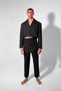 tailored pants // blazer wrap