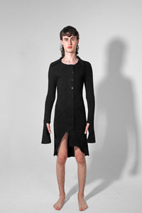 asymmetric // knitted shirt dress
