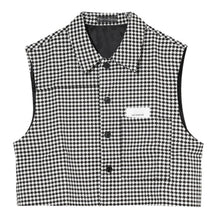 Load image into Gallery viewer, hounds tooth // sleeveless vest jacket
