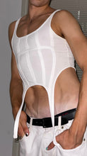 Load image into Gallery viewer, boned suspender tank // white
