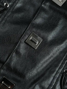 woven leather // gilet jacket